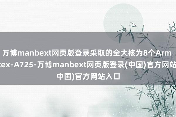 万博manbext网页版登录采取的全大核为8个Arm Cortex-A725-万博manbext网页版登录(中国)官方网站入口