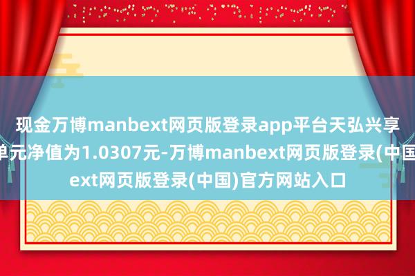 现金万博manbext网页版登录app平台天弘兴享一年定开最新单元净值为1.0307元-万博manbext网页版登录(中国)官方网站入口